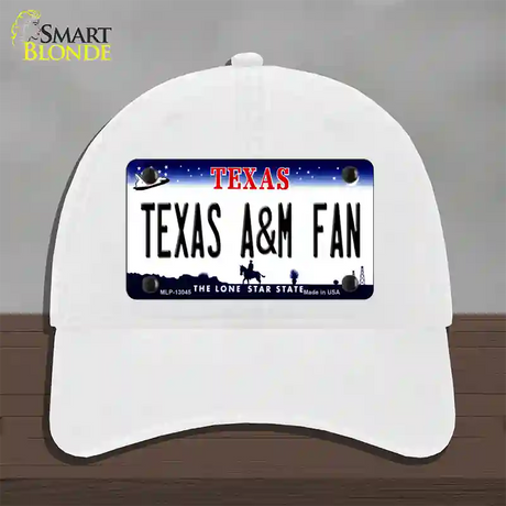 Texas A&M Fan Novelty License Plate Hat Unconstructed Cotton / White