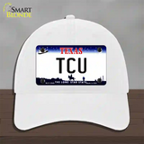 TCU Novelty License Plate Hat Unconstructed Cotton / White