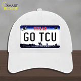 Go TCU Novelty License Plate Hat Unconstructed Cotton / White