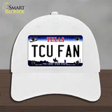 TCU Fan Novelty License Plate Hat Unconstructed Cotton / White