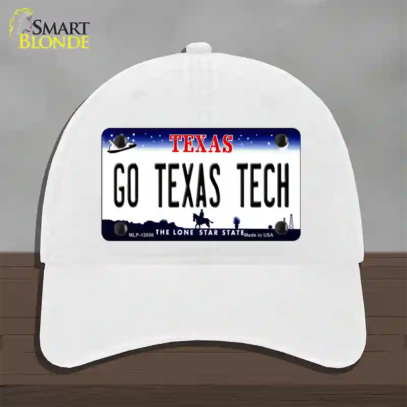 Go Texas Tech Novelty License Plate Hat Unconstructed Cotton / White