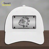 Bulldog Novelty License Plate Hat Unconstructed Cotton / White