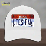 Utes Fan Novelty License Plate Hat Unconstructed Cotton / White