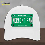 Vermont Fan Novelty License Plate Hat Unconstructed Cotton / White