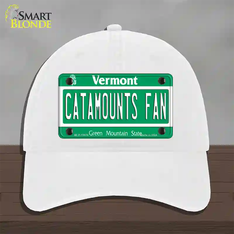 Catamounts Fan Novelty License Plate Hat Unconstructed Cotton / White