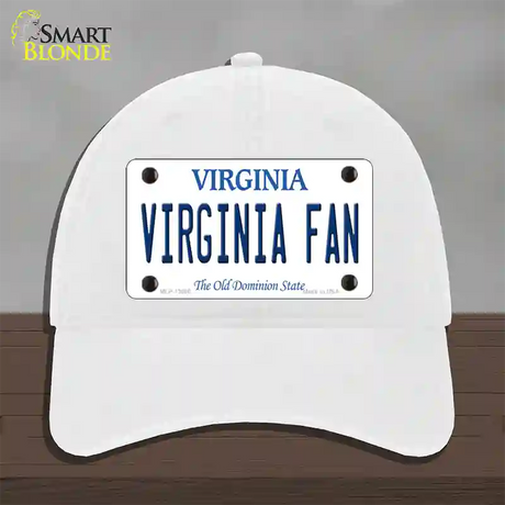 Virginia Fan Novelty License Plate Hat Unconstructed Cotton / White