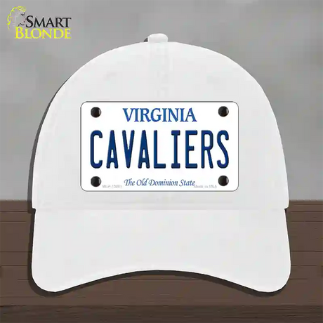 Cavaliers Novelty License Plate Hat Unconstructed Cotton / White