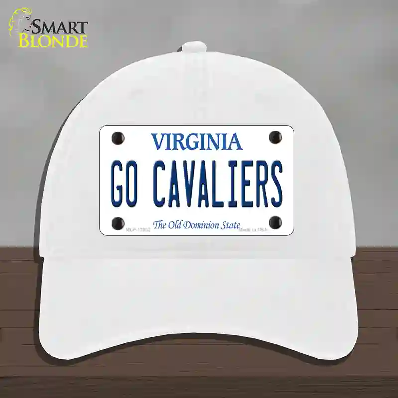 Go Cavaliers Novelty License Plate Hat Unconstructed Cotton / White