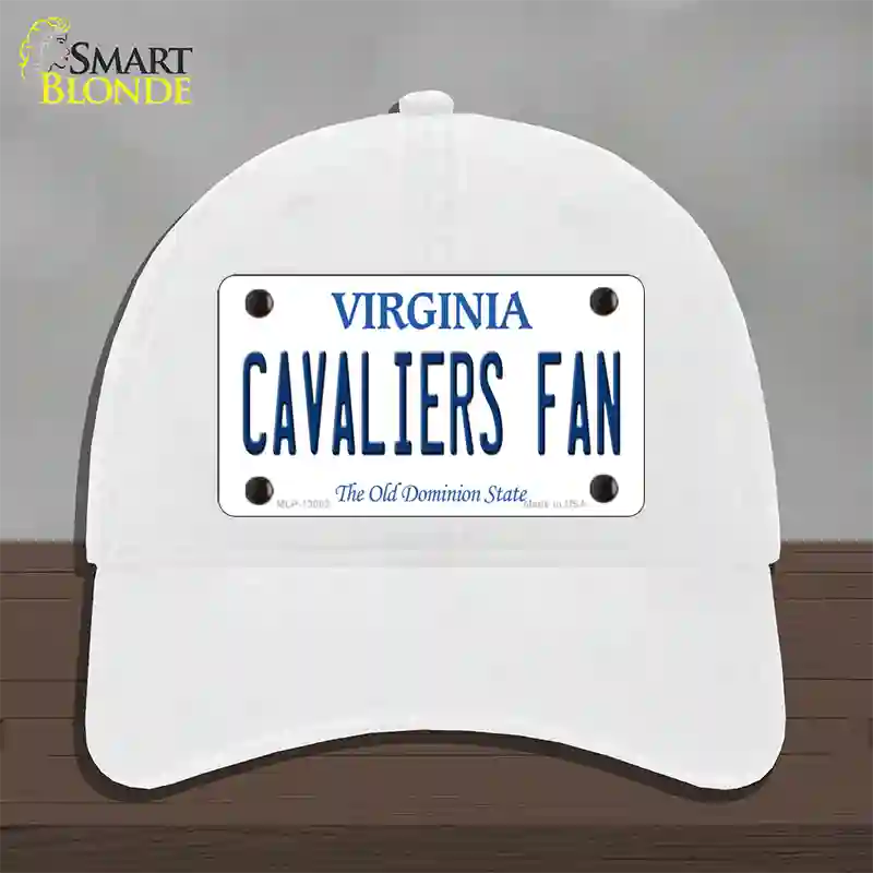 Cavaliers Fan Novelty License Plate Hat Unconstructed Cotton / White