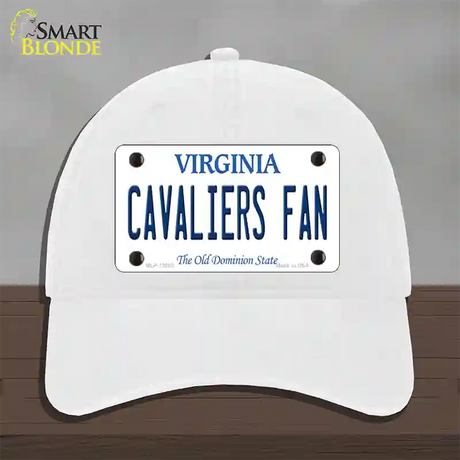 Cavaliers Fan Novelty License Plate Hat Unconstructed Cotton / White