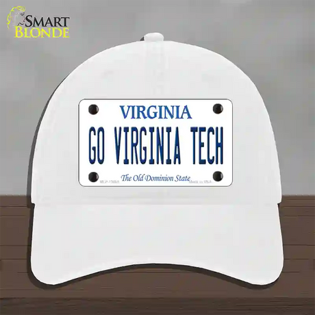 Go Virginia Tech Novelty License Plate Hat Unconstructed Cotton / White