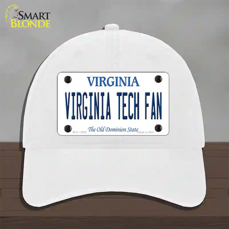 Virginia Tech Fan Novelty License Plate Hat Unconstructed Cotton / White