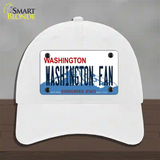 Washington Fan Novelty License Plate Hat Unconstructed Cotton / White