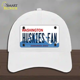 Huskies Fan Washington Novelty License Plate Hat Unconstructed Cotton / White