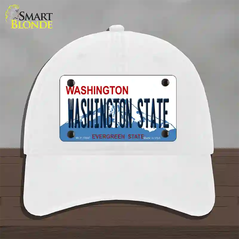 Washington State Univ Novelty License Plate Hat Unconstructed Cotton / White