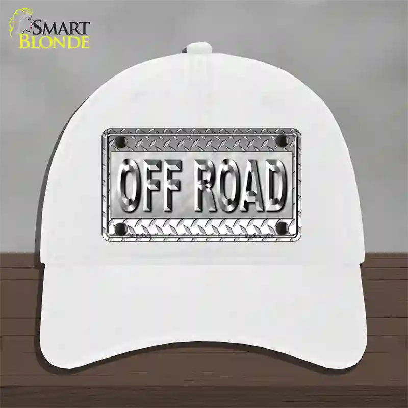 Off Road Novelty License Plate Hat Unconstructed Cotton / White