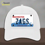 Zags Novelty License Plate Hat Unconstructed Cotton / White