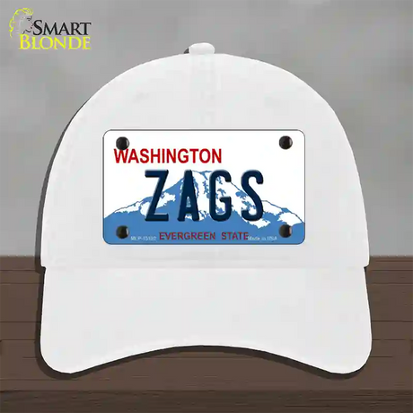 Zags Novelty License Plate Hat Unconstructed Cotton / White