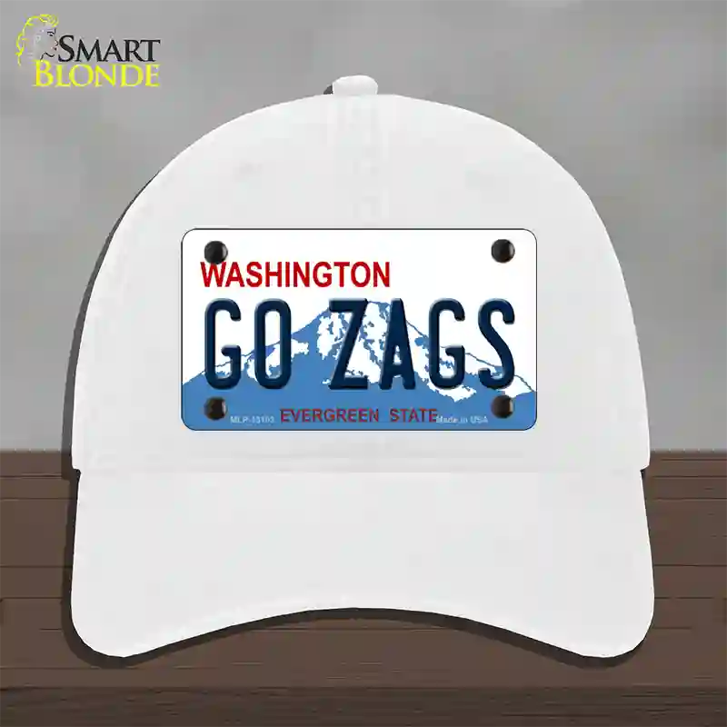 Go Zags Novelty License Plate Hat Unconstructed Cotton / White