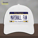 Marshall Fan Novelty License Plate Hat Unconstructed Cotton / White