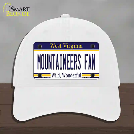 Mountaineers Fan Novelty License Plate Hat Unconstructed Cotton / White