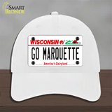 Go Marquette Novelty License Plate Hat Unconstructed Cotton / White