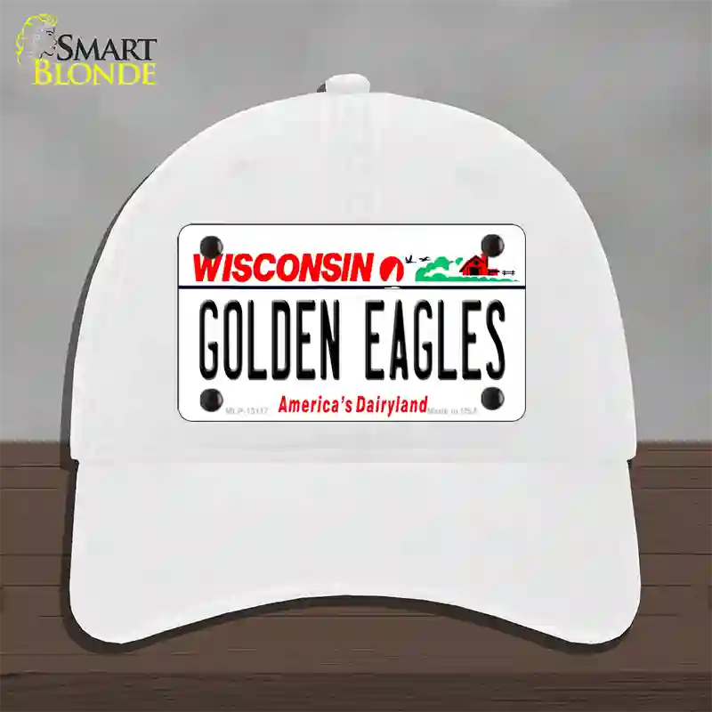 Golden Eagles Novelty License Plate Hat Unconstructed Cotton / White