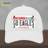 Go Eagles Wisconsin Novelty License Plate Hat Unconstructed Cotton / White