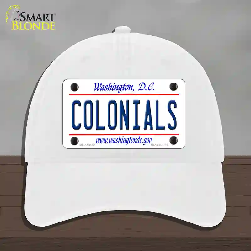 Colonials Novelty License Plate Hat Unconstructed Cotton / White