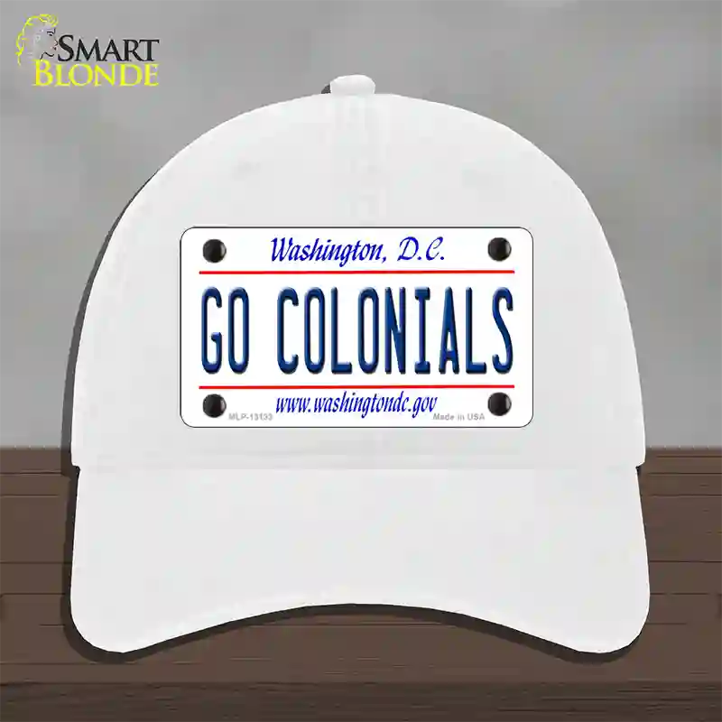 Go Colonials Novelty License Plate Hat Unconstructed Cotton / White