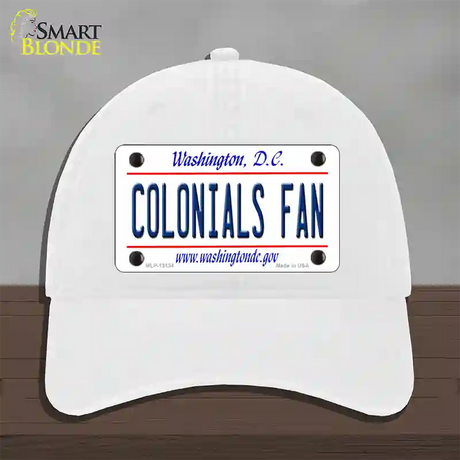 Colonials Fan Novelty License Plate Hat Unconstructed Cotton / White