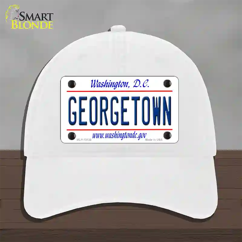 Georgetown Novelty License Plate Hat Unconstructed Cotton / White