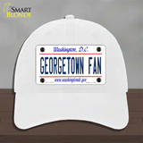 Georgetown Fan Novelty License Plate Hat Unconstructed Cotton / White