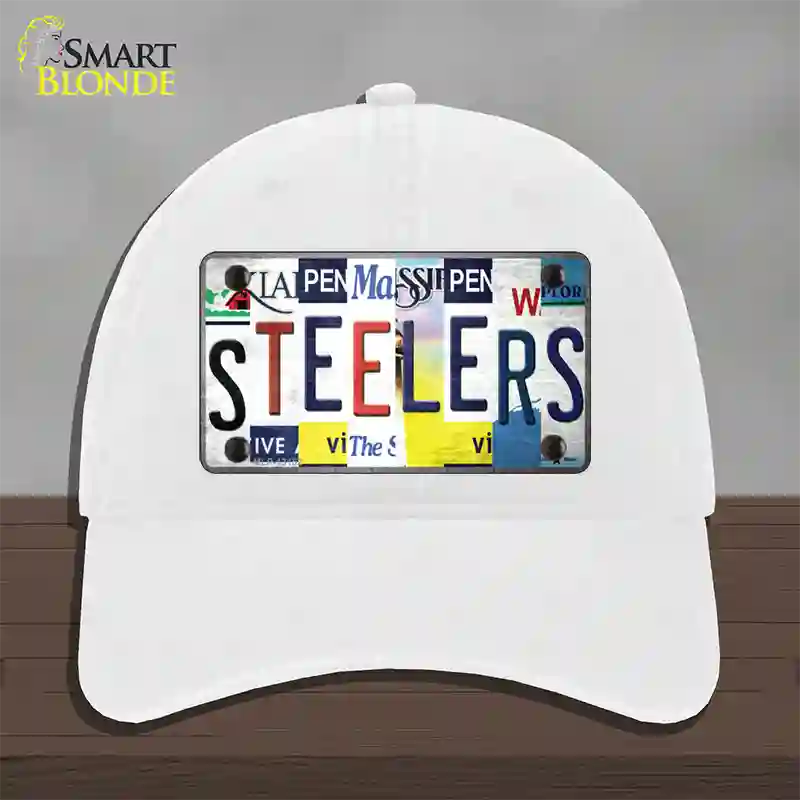 Steelers Strip Art Novelty License Plate Hat Tag Unconstructed Cotton / White