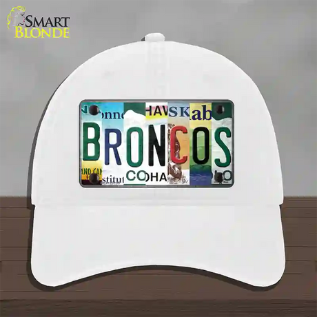 Broncos Strip Art Novelty License Plate Hat Tag Unconstructed Cotton / White