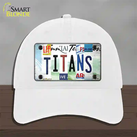 Titans Strip Art Novelty License Plate Hat Tag Unconstructed Cotton / White