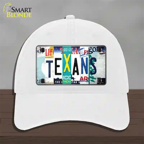 Texans Strip Art Novelty License Plate Hat Tag Unconstructed Cotton / White