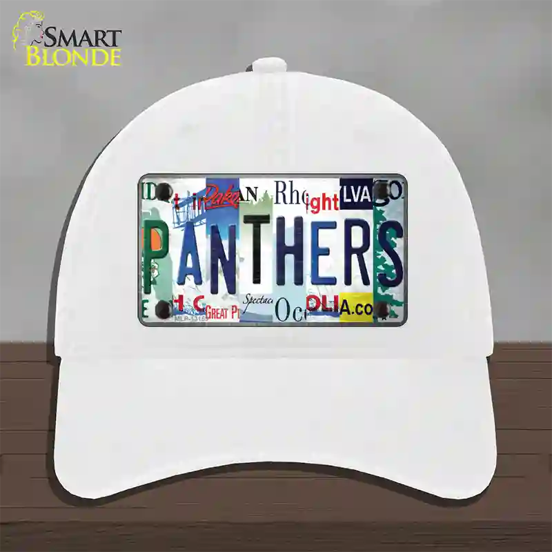 Panthers Strip Art Novelty License Plate Hat Tag Unconstructed Cotton / White