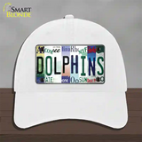 Dolphins Strip Art Novelty License Plate Hat Tag Unconstructed Cotton / White