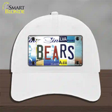 Bears Strip Art Novelty License Plate Hat Tag Unconstructed Cotton / White