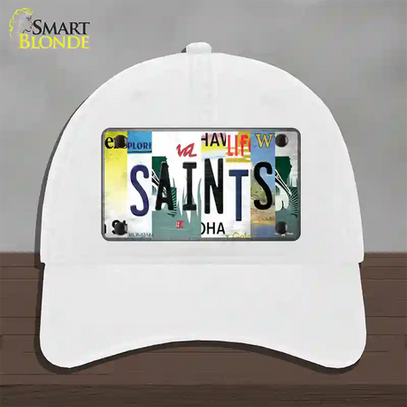 Saints Strip Art Novelty License Plate Hat Tag Unconstructed Cotton / White