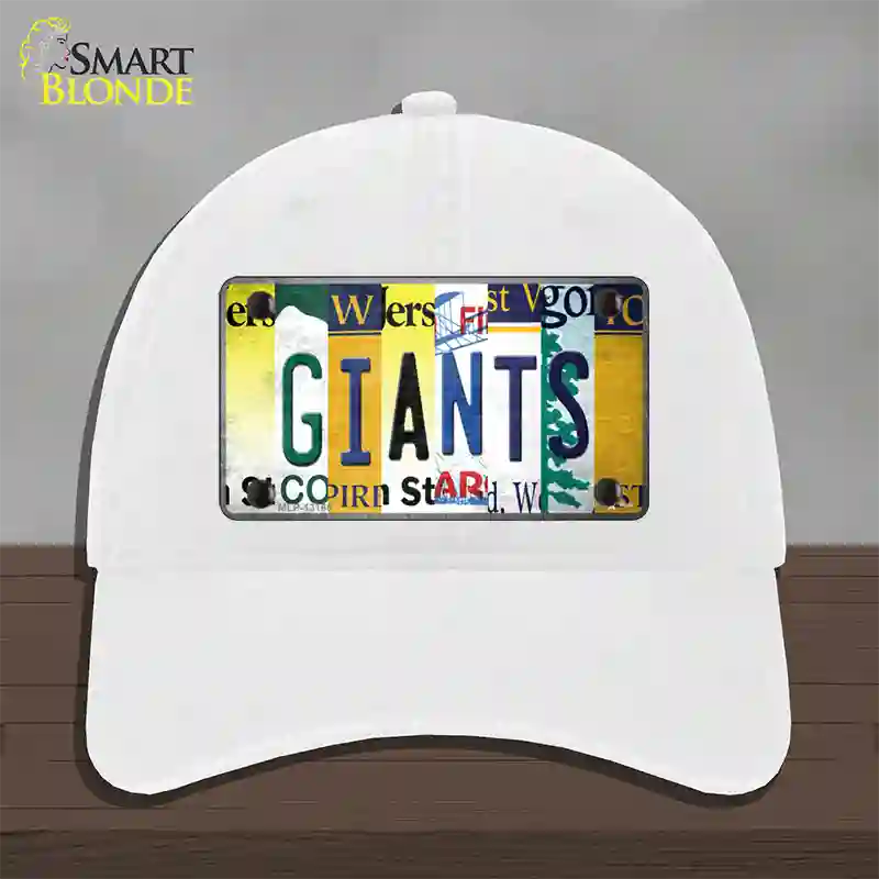 Giants Strip Art Novelty License Plate Hat Tag Unconstructed Cotton / White