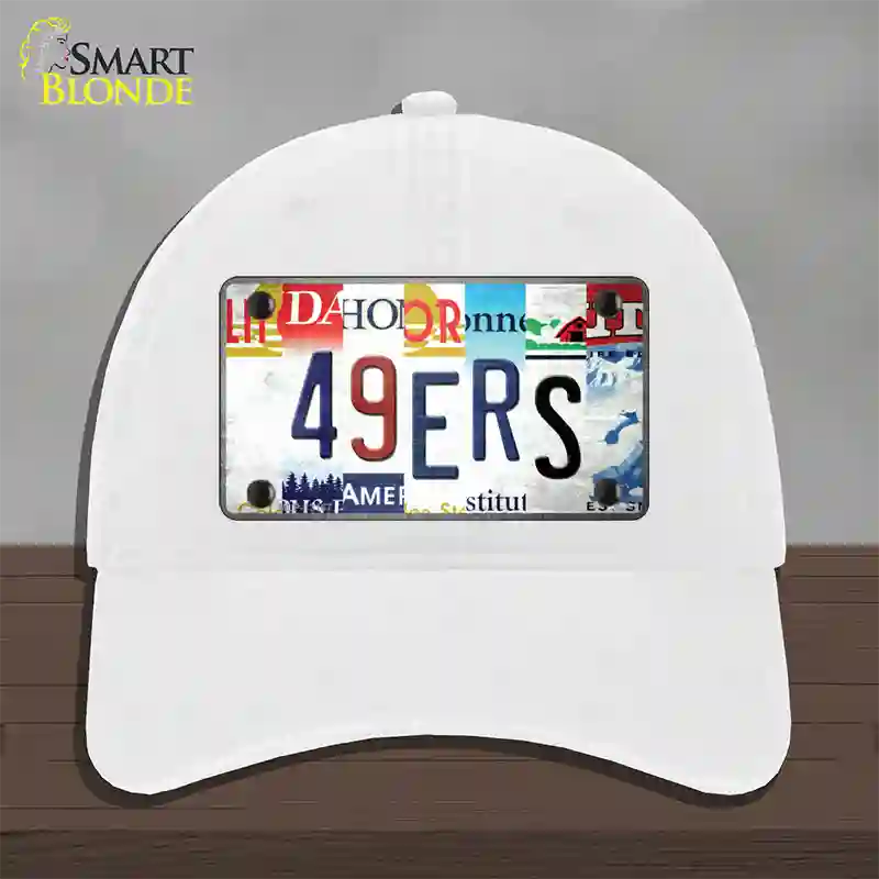 49ers Strip Art Novelty License Plate Hat Tag Unconstructed Cotton / White