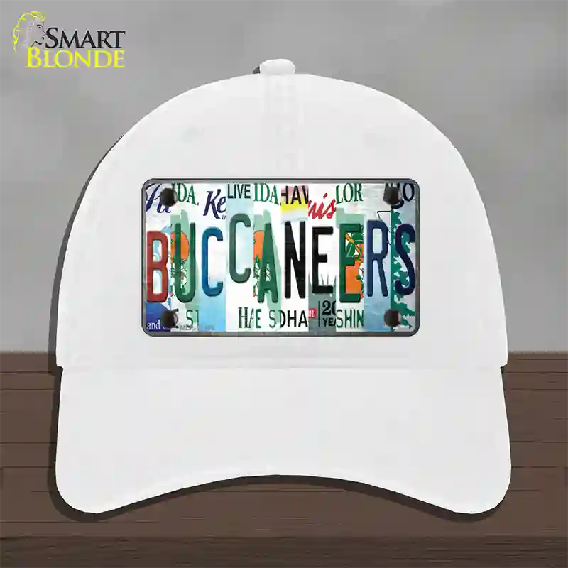 Buccaneers Strip Art Novelty License Plate Hat Tag Unconstructed Cotton / White