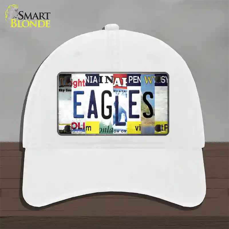 Eagles Strip Art Novelty License Plate Hat Tag Unconstructed Cotton / White