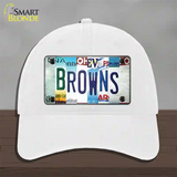 Browns Strip Art Novelty License Plate Hat Tag Unconstructed Cotton / White