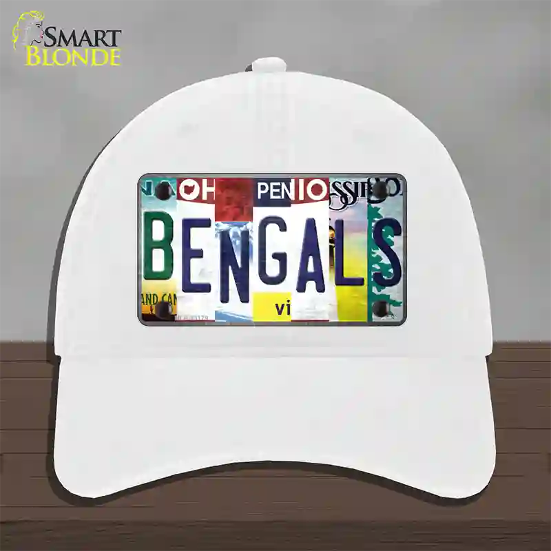 Bengals Strip Art Novelty License Plate Hat Tag Unconstructed Cotton / White