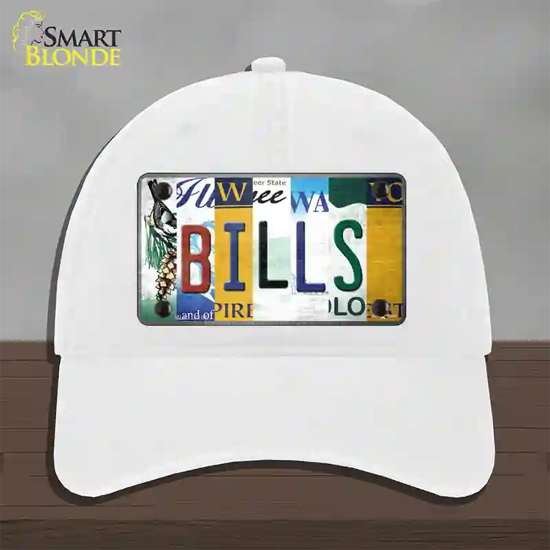 Bills Strip Art Novelty License Plate Hat Tag Unconstructed Cotton / White