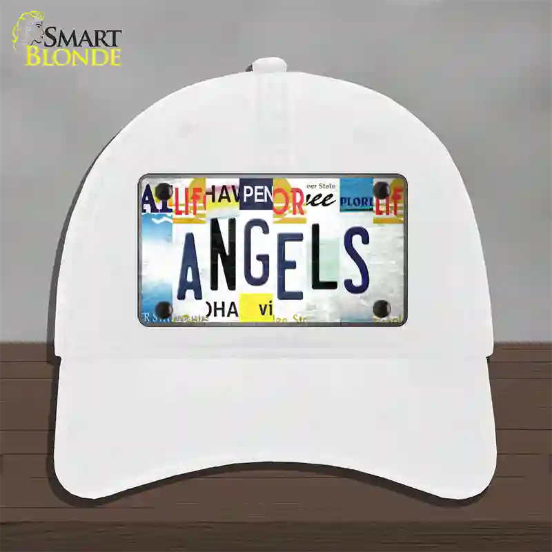 Angels Strip Art Novelty License Plate Hat Tag Unconstructed Cotton / White