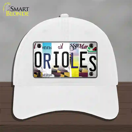 Orioles Strip Art Novelty License Plate Hat Tag Unconstructed Cotton / White